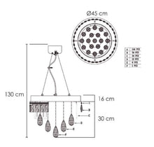 Cargar imagen en el visor de la galería, PARIS, COLGANTE DE 32W, TERMINADA EN CRISTALES.
